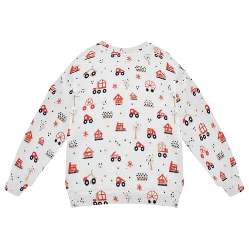 JUNZAN Cute Tractor Farm Mill Trailer Little Boys Hoodie Sweatshirt Long Sleeve Hoodies for Girls Party 4T2