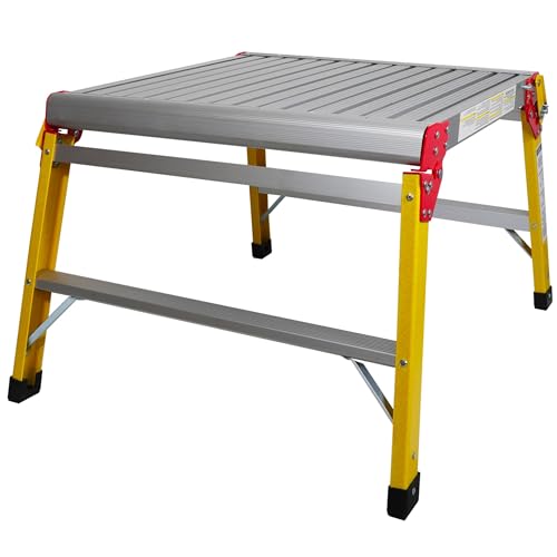 Excel Fibreglass Folding HopUp Platform Bench 600mm x 600mm - Robust, Insulated, Safe for Low Level Work, 600mm Hopup, Foldable hopup, hopup, hopup platform, hopup step