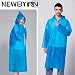 Newbyinn 2 Stück Regenponcho Damen Herren Wasserdicht, Regenmantel Regencape mit Kapuze Regen Poncho Cape Festival Wandern Faltbar Blau