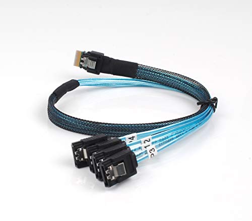 Cable SFF-8654 a 4 x SATA para transmisión de datos miniatura 3