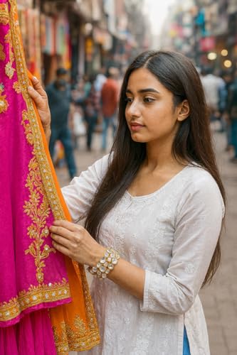 Image of Touchstone Indian Bollywood Desire Brass Base Exotic Workmanship Free Size Cuff Bracelet in Antique Gold Or White Or Copper Tone for Women.