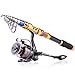 Sougayilang Fishing Rod with Reel Combo H-Shark, Telescopic Spinning Travel Portable Bass Fishing Gear Kits (5.9FT+WQ2000)