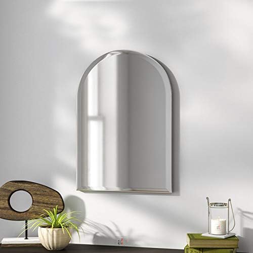 Image of Art Street Frameless Beveled Glass Wall Mirror for Bathroom, Curved Wall Mirror for Home, (Size - 23 x 18 Inches)