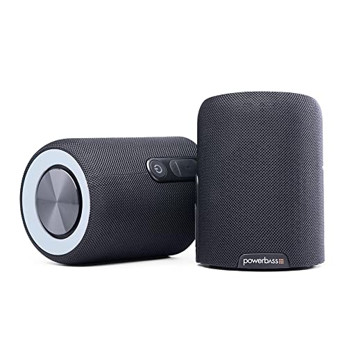 PowerBass BT200 Bluetooth Portable Dual Speaker Black IPX7 Waterproof Splittable Stereo Sound