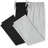 U2SKIIN 2 Pack Mens Pajama Pants Soft, Lightweight Lounge Pant with Pockets Sleep Pj Bottoms for Men(Black&Light Grey Mel,XL)