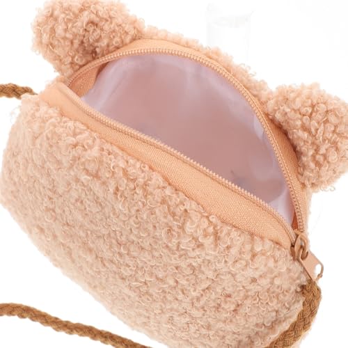 OATIPHO Süße Bären Umhängetasche Für Junge Mädchen Plüsch Handtasche Für Kleinkinder Multifunktionale Geldbörse Für Jungen Uhandtasche Handtasche Mädchen