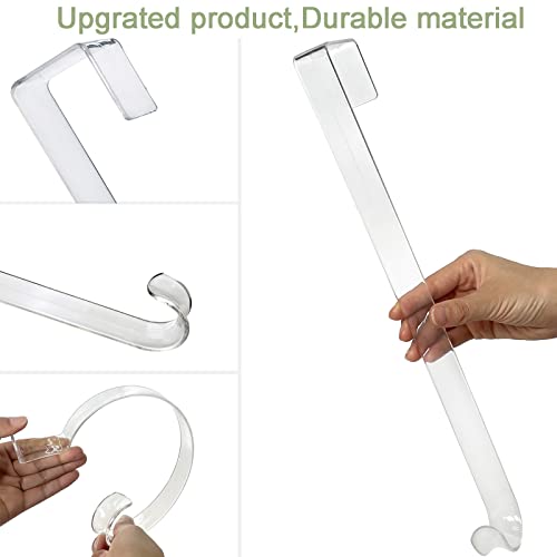 Wreath Hanger,12” Clear Wreath Hooks For Front Door,2 Pack Over The Door Easter Christmas Decoration Hangers Fall Halloween Wreaths Holder,Non Scratch Wreath Hangers For Front Door Décor Welcome Sign #TOP5