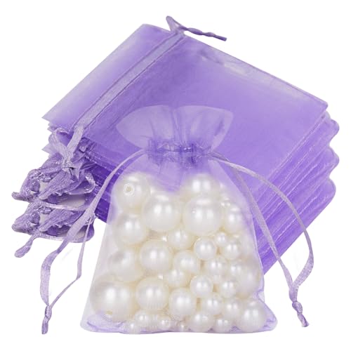 Image of joycraft Organza Bags 2.7x3.5 inch - Light Purple Drawstring Gift Packaging Pouch with Breathable Mesh for Wedding Favors, Jewelry Display, Candy Bags | Reusable Craft Supplies, Small Business