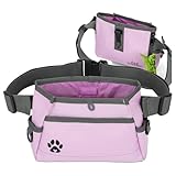 Custom Dog Treat Pouch for Training & Behavior Aids - Fanny Pack for Dog Walking - Puppy Training Treat Pouch & Snacks Bag (Light Purple)
