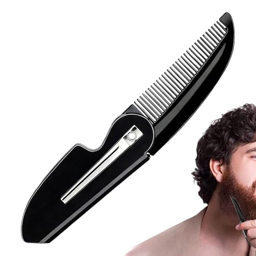 Pettine da barba - Spazzola da barba per uomo | Spazzola tascabile per la cura dei baffi | Pettine per capelli a denti per salone di parrucchiere, borsa per dormitori, per adulti, per andare al l