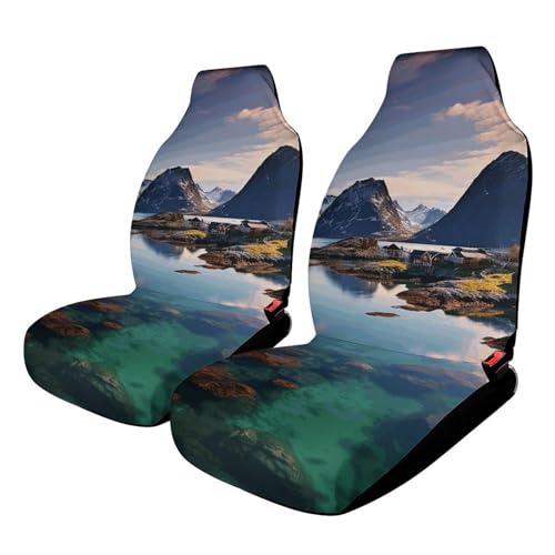 Housse de siège de voiture élégante avec motif îles norvégiennes en textile premium