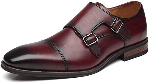 La Milano Mens Double Monk Strap Slip on Loafer Cap Toe Leather Oxford  Formal Business Casual Comfortable Dress Shoes for Men, Chal-1-burgundy, 7  : Buy Online at Best Price in KSA -