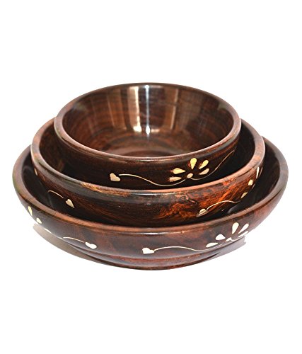 Onlineshoppee Handicrafts Wooden Bowl - Set of Three