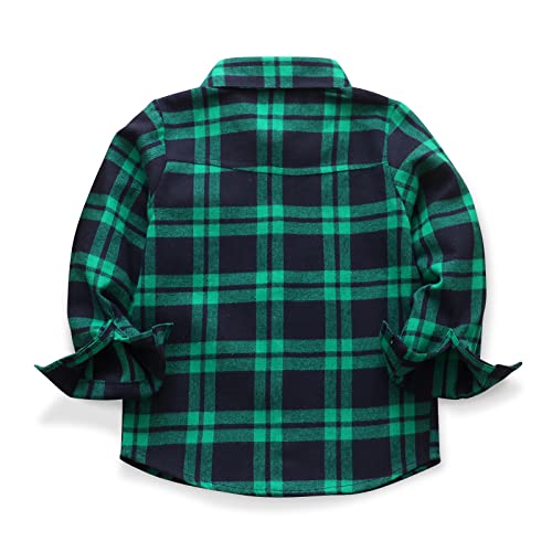 Image of OCHENTA Men's & Boys Flannel Shirts Button Down Long Sleeve Plaid Shirt Family Matching Outfits