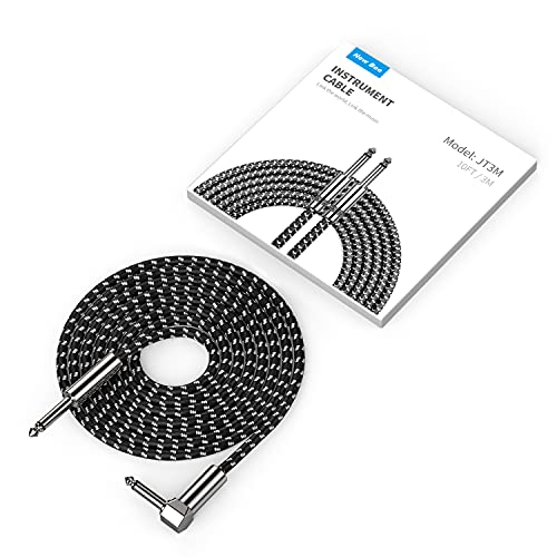 New Bee Guitar Cable 10 Ft Electric Instrument Cable Bass Amp Cord 1/4 Straight To Straight For Electric Guitar, Bass Guitar, Electric Mandolin, Pro Audio (2 Pack, Right Angle) #TOP5