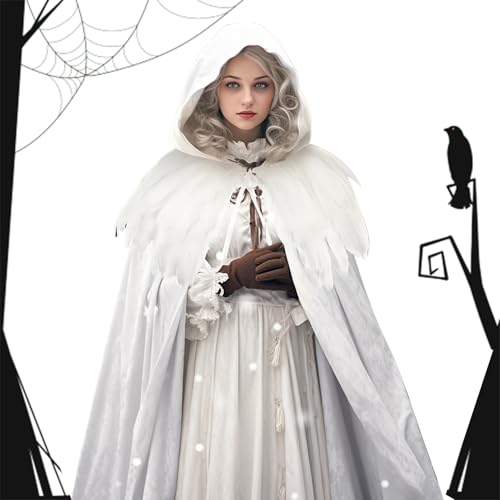 Cape à capuche costume cosplay Halloween sorcière médiévale unisexe