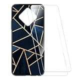 ESCAMOT Coque Imprime + 2 Protections Verre Tremp Compatible avec Infinix Zero 8 X687, Coque Souple Anti-Choc et Film HD Clair (Rayure)