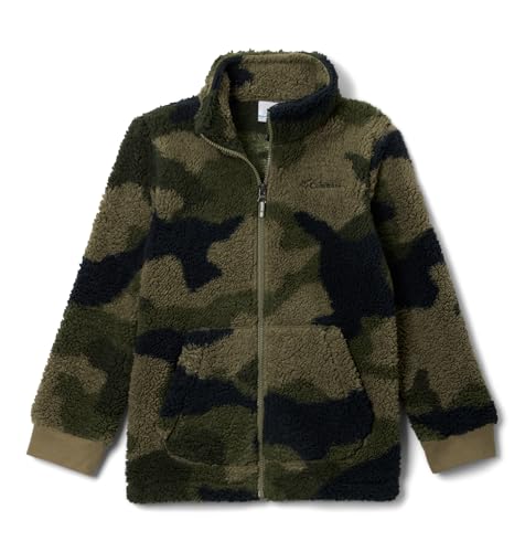 Columbia Youth Rugged Ridge II Printed Sherpa Full Zip, Stone Green Mod Camo, Large
