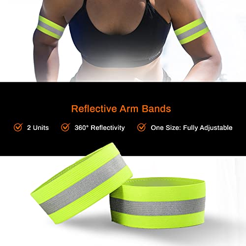 Reflective Running Gear Safety Bundle - Reflective Vest + Led Safety Light (2 Pack) + Reflective Bands | Running Accessories, Cycling, Hiking And Reflective Walking Gear For All Outdoor Adventures #TOP4