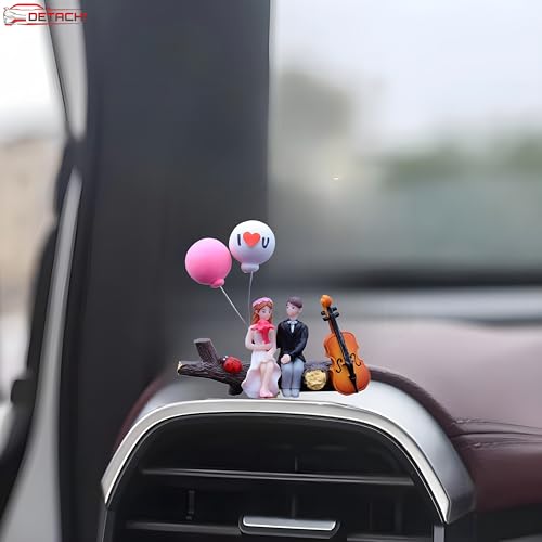 Image of DETACHI Plastic Car Dashboard Toy | Car Dashboard Accessories | Car Decoration Items | Car Decor | Interior Dashboard Accessories | Showpiece for Desk Decoration | Car Dashboard Toys (1 Pc Couple)