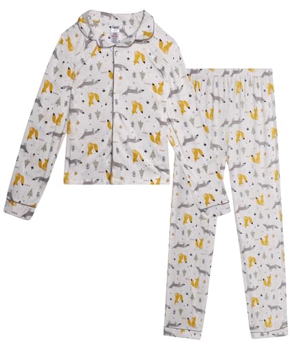 Rene Rofe Boys’ Pajama Set - 2 Piece Yummy Jersey Long Sleeve Top and Pajama Pants - Warm Fuzzy Sleepwear Set for Boys (4-14)