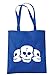 illustratedidentity Sac fourre-tout Motif tête de mort 37,5 x 42 cm - Bleu - bleu marine, Taille unique