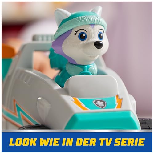 PAW PATROL - Everest-Figur mit Schneemobil-Rettungsfahrzeug, stabiles Basis-Fahrzeug (2025), authentisches Spielzeug zur Serie für Kinder ab 3 Jahren