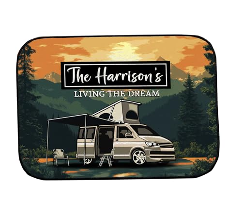 Artylicious Personalised Pop-top Campervan door mat - Camping motorhome accessories - label mat 44x32cm OC02