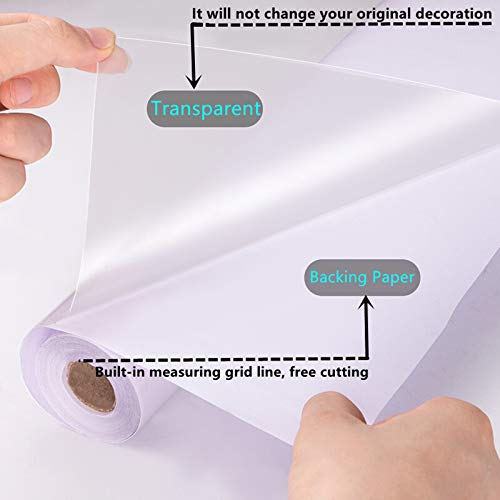 Practicalws 17.71In×196.7In Clear Wallpaper Transparent Kitchen Backsplash Protective Contact Paper Removable Clear Wall Protector Oil Proof Waterproof Sticker Easy To Clean #TOP1