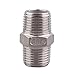 Hex Nipple 1/2 Inch Male NPT - DERPIPE Stainless Steel 304 Threaded Pipe Fitting for Brew Kit, Home Piping Application(Pack of 2)