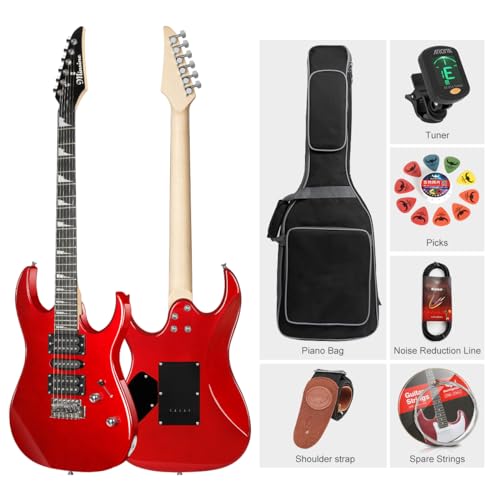 Guitare électrique adulte débutant débutant guitare rock costume professionnel joueur de niveau pour homme et femme (rouge) - Les Beatles, Paul McCartney, John Lennon, RIngo Starr, George Harrison Guitare électrique adulte débutant débutant guitare rock costume professionnel joueur de niveau pour homme et femme (rouge) – Image 7