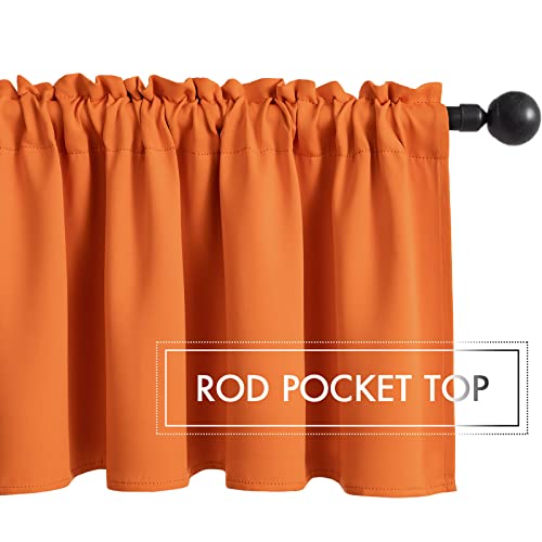 MIULEE Fall Burnt Orange Blackout Rod Pocket Window Valance 1 Panel 52"x18" by MIULEE - Used condition - Image 3