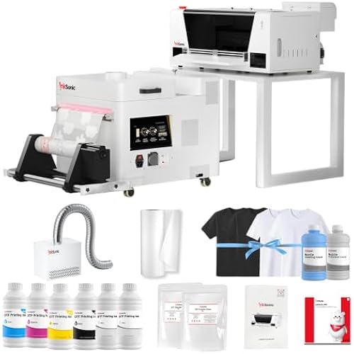 InkSonic 14" DTF Printer Machine with F1080 Fast Printhead, A3+ Direct to Film Printer with Shaker & Air Purifier Bundle, White Ink Circulation & Auto Maintenance for Apparel Printing, H13