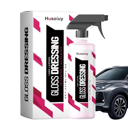 Husoiuy Legendario-Dressing para plásticos | Spray de brillo para embellecedores y neumáticos | Restaura plásticos descoloridos | Brillo duradero - Aplicación versátil