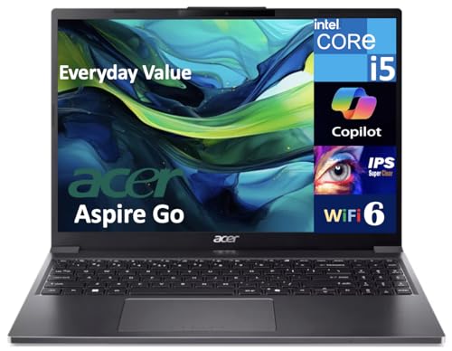 Image of Acer Aspire 15-Inch Student & Business Laptop, IPS WUXGA (Intel i5-1334U, 16GB DDR5, 512GB PCIe SSD, Intel UHD Graphics, WiFi 6, Webcam, Bluetooth 5.1, Win 11 Pro) with DKZ USB Port Expander
