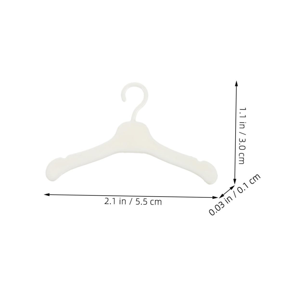 Hemoton Set of 100 Plastic Mini Doll Hangers Dress Rack Toys Small Hangers for Doll Clothing for Boys and Girls