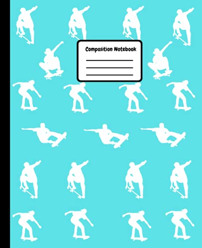 Light Blue Skateboarding Composition Notebook