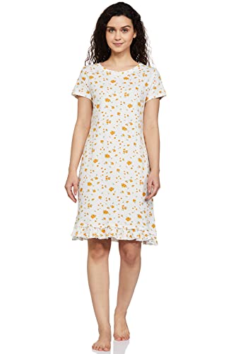 Image of Amazon Brand - Eden & Ivy Women's Cotton Knee Length Regular Fit Printed Nighty