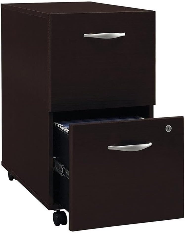 Scranton & Co 2 Drawer Mobile Pedestal in Mocha Cherry