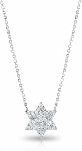 Star of David Jewish Six Point 925 Silver Necklace for Women Sterling Silver