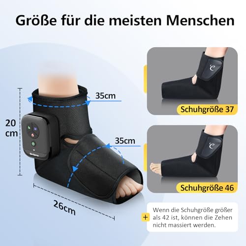 Comfytemp Kabelloses Fußmassagegerät Luftkompression Massage mit 2500mAh Akku,Fußsohlenheizung mit DIY Kontrolle per App und Knopfdruck für Knöchel,Ferse,Sohle,Fußrücken für beide Füße（2 Stück） 4
