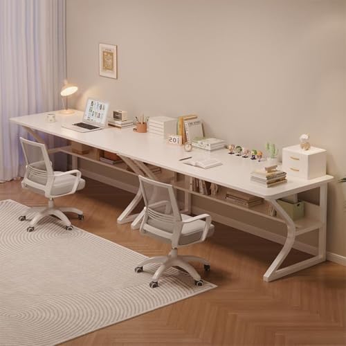Image of TEKAVO Kynes Computer Table for Home Pc | Office Table for Home with Lower Shelf, Laptop Table, Work Table, Study Table, Modern Workstation | White Wood, Metal, (160 Cm x 60 Cm x 75 Cm) - DIY