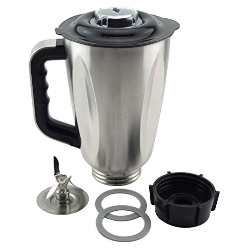 6-Cup Stainless Steel Jar 6-Piece Replacement Set compatible with Oster Osterizer Blenders