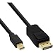 Produktbild InLine Mini Displayport zu Displayport Kabel, schwarz, 3m