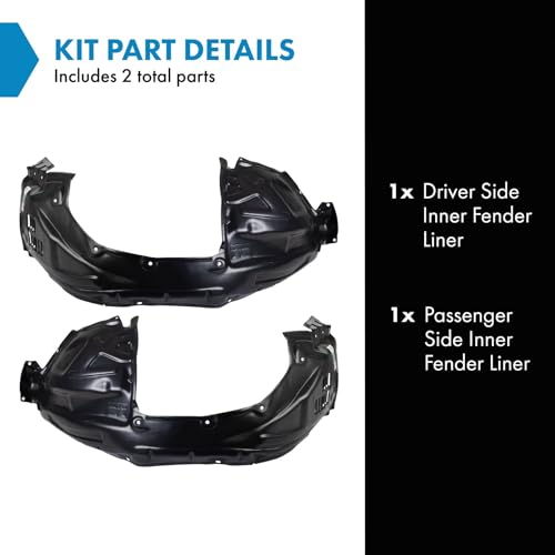 Image of TRQ Inner Fender Liner Set Compatible with 2011-2014 Nissan Murano NI1248127 NI1249126