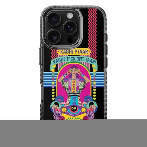 Image of DailyObjects Case for iPhone 16 Pro Max Compatible with Mag-Safe Wireless Charging, Stride 2.0 Nasty Pyaar Slim Shockproof Back Cover with Inner Magnetic Ring