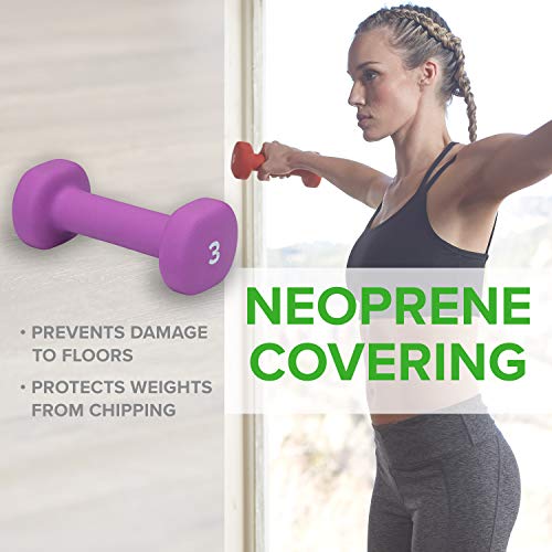 Dumbbell Hand Weight 5 Lb - Neoprene Coated Exercise & Fitness Dumbbell For Home Gym Equipment Workouts Strength Training Free Weights For Women, Men (5 Pound, Orange) #TOP3