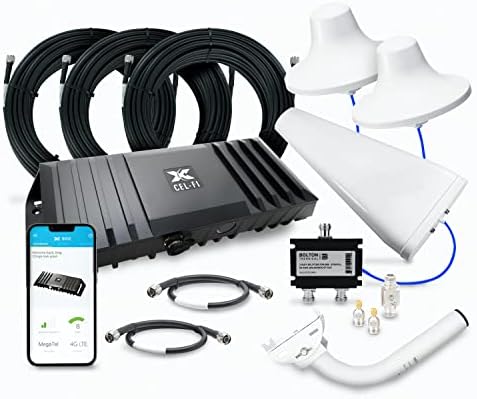 Cel-Fi GO X | Cell Phone Signal Booster | 2 Dome Antenna Bundle Kit - All Accessories Included | Multi-Carrier Support with Carrier Switching | Up to 100 dB Multiuser Gain
