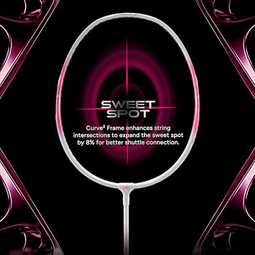 Image of Hundred Carbotek 1000 Badminton Rackets (Pack of 2) | Superlight Head-Heavy Racket for Smash Power | Slim Shaft, Carbon Graphite Shaft & Curve Frame for Better Sweet Spot