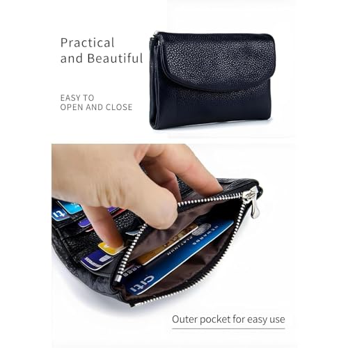 Joyfullygo Wallet, Joyfullygo Unisex Pebble Leather Wallet, with Credit Card Holder, Waterproof Large And Capacity (Dark gray)2